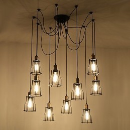 Vintage Edison Mehrere Ajustable DIY Decke Lampe Licht Anhänger Beleuchtung Kronleuchter Moderne Chic Industrielle Esszimmer