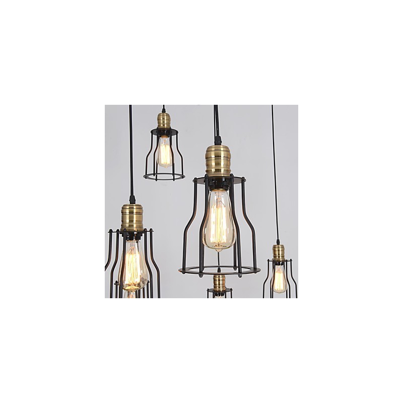 Vintage Edison Mehrere Ajustable DIY Decke Lampe Licht Anhänger Beleuchtung Kronleuchter Moderne Chic Industrielle Esszimmer