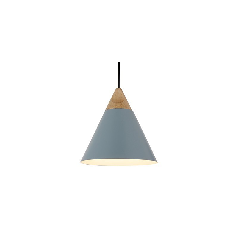Mini Künstlerische Kegel Pendelleuchte 1 Licht Mordern Simplicity Finish Schwarz Weiß Staubblau Aluminium & Holz Droplight