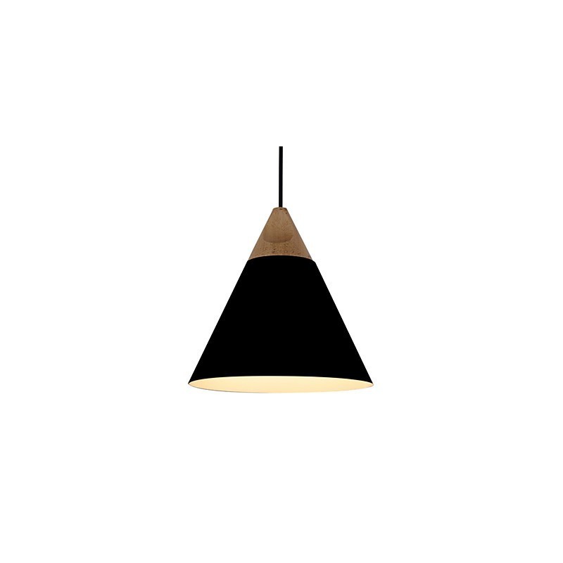 Mini Künstlerische Kegel Pendelleuchte 1 Licht Mordern Simplicity Finish Schwarz Weiß Staubblau Aluminium & Holz Droplight