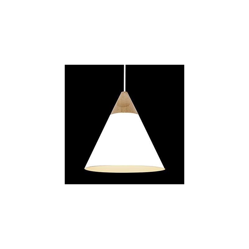 Mini Künstlerische Kegel Pendelleuchte 1 Licht Mordern Simplicity Finish Schwarz Weiß Staubblau Aluminium & Holz Droplight