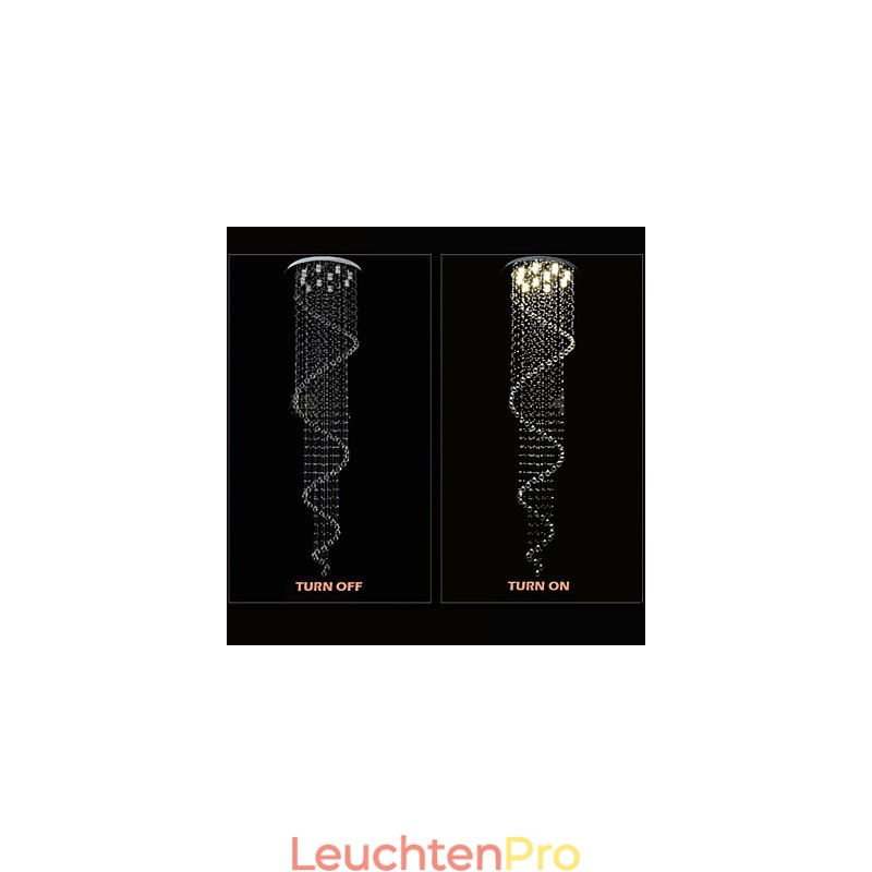 Moderne Kristall Pendelleuchte Kronleuchter Beleuchtung Lampen Leuchten mit Einzelner Spirale D70CM H250CM