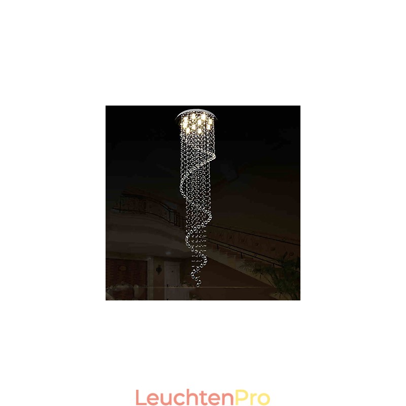 Moderne Kristall Pendelleuchte Kronleuchter Beleuchtung Lampen Leuchten mit Einzelner Spirale D70CM H250CM