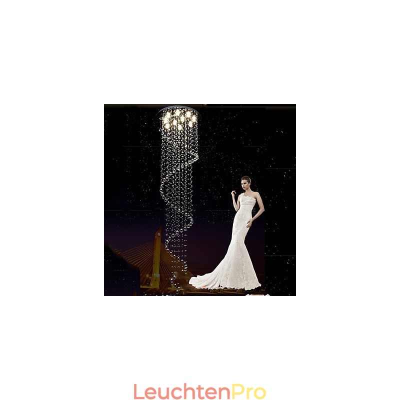 Moderne Kristall Pendelleuchte Kronleuchter Beleuchtung Lampen Leuchten mit Einzelner Spirale D70CM H250CM