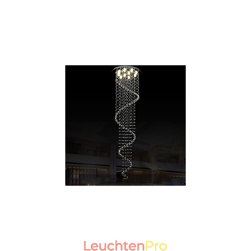 Moderne Kristall Pendelleuchte Kronleuchter Beleuchtung Lampen Leuchten mit Einzelner Spirale D70CM H250CM