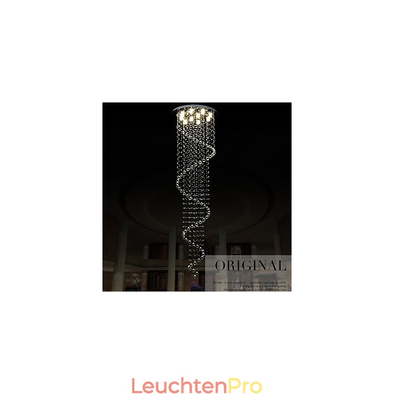 Moderne Kristall Pendelleuchte Kronleuchter Beleuchtung Lampen Leuchten mit Einzelner Spirale D70CM H250CM