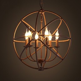 Sitzende Lichter Nordic Country Schmiedeeisen Amerikanischen Retro Kerze Kronleuchter Der Schwarze Kronleuchter
