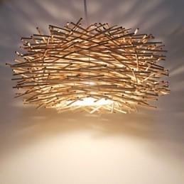 Moderne ländliche Cany Art gewebte Rattan-Einzelkopf-Hängelampe