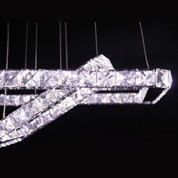 Moderne zeitgenössische Kristall-Metall-Pendelleuchte