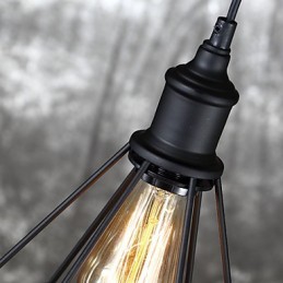 Amerikanischer kleiner Vogelkäfig-Anhänger aus Stahl im Vintage-Retro-Stil, DIY-Tropfenlicht, industrielle Beleuchtungsvorrichtung für die Heimdekoration