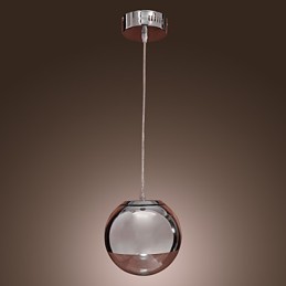 Moderne Pendelleuchte im Globe-Mini-Stil aus verchromtem Metall