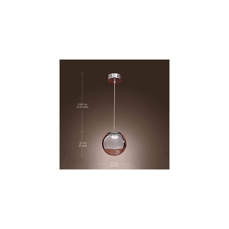 Moderne Pendelleuchte im Globe-Mini-Stil aus verchromtem Metall