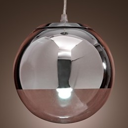 Moderne Pendelleuchte im Globe-Mini-Stil aus verchromtem Metall