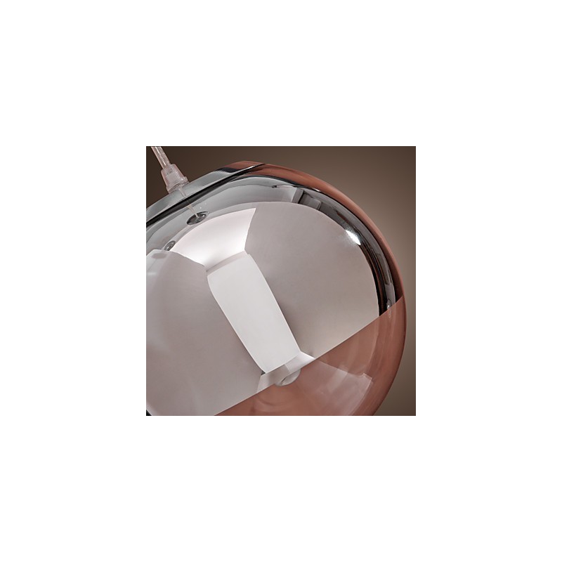Moderne Pendelleuchte im Globe-Mini-Stil aus verchromtem Metall