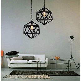 Retro Industrielle Lampe Droplight Hexaeder künstlerische Originalität Schmiedeeisen Pendelleuchte