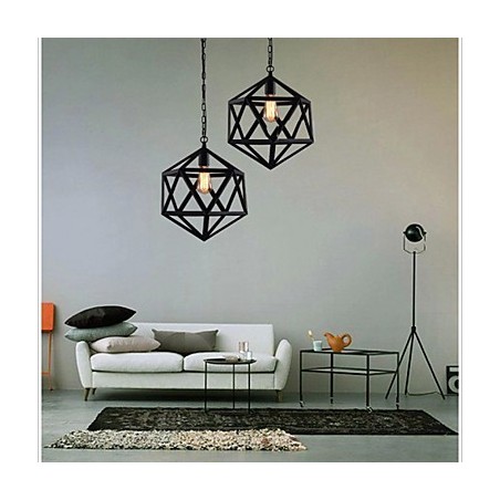 Retro Industrielle Lampe Droplight Hexaeder künstlerische Originalität Schmiedeeisen Pendelleuchte Retro Industrielle Lampe Droplight Hexaeder künstlerische Originalität Schmiedeeisen Pendelleuchte
