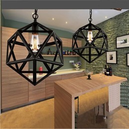 Retro Industrielle Lampe Droplight Hexaeder künstlerische Originalität Schmiedeeisen Pendelleuchte