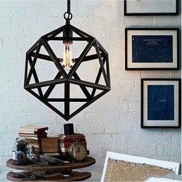 Retro Industrielle Lampe Droplight Hexaeder künstlerische Originalität Schmiedeeisen Pendelleuchte