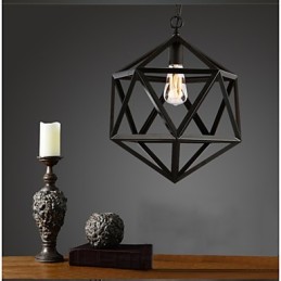 Retro Industrielle Lampe Droplight Hexaeder künstlerische Originalität Schmiedeeisen Pendelleuchte
