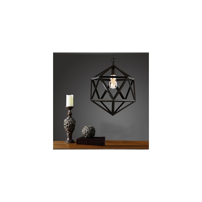 Retro Industrielle Lampe Droplight Hexaeder künstlerische Originalität Schmiedeeisen Pendelleuchte