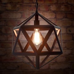 Retro Industrielle Lampe Droplight Hexaeder künstlerische Originalität Schmiedeeisen Pendelleuchte