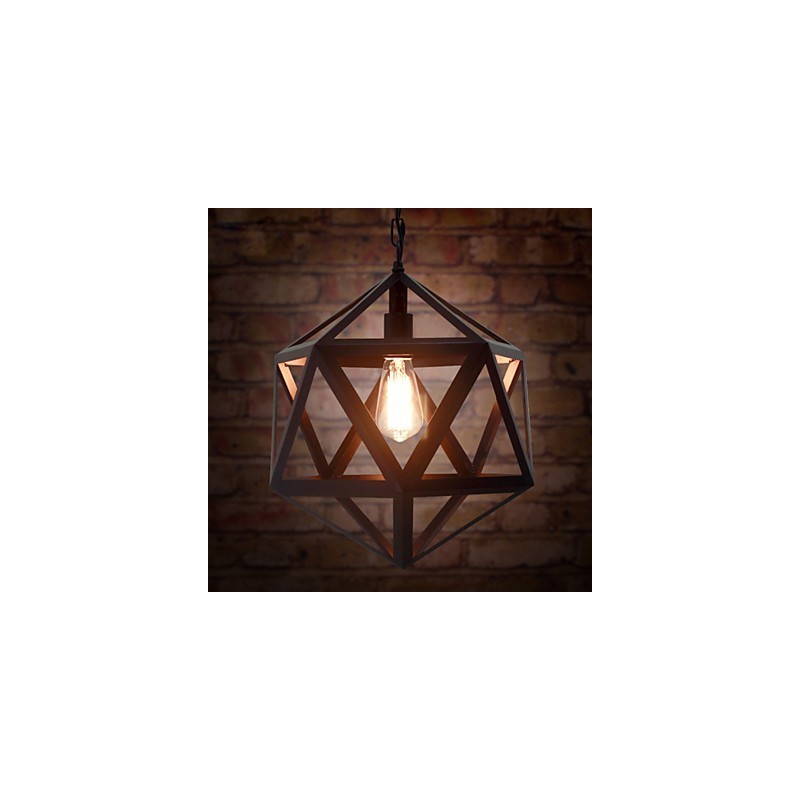 Retro Industrielle Lampe Droplight Hexaeder künstlerische Originalität Schmiedeeisen Pendelleuchte