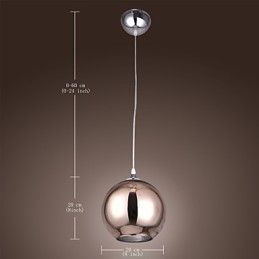 60 Moderne zeitgenössische Globus galvanisierte Metall Pendelleuchte