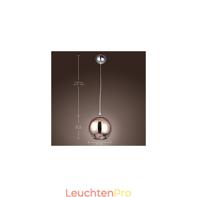 60 Moderne zeitgenössische Globus galvanisierte Metall Pendelleuchte