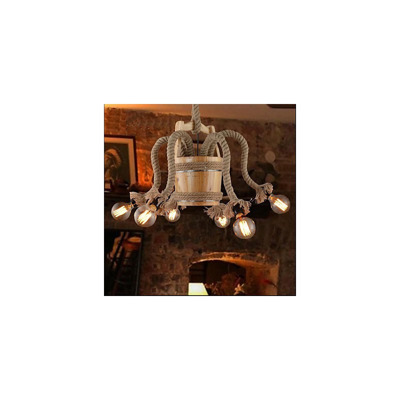 Holzfass-Kronleuchter Kreative Lampe