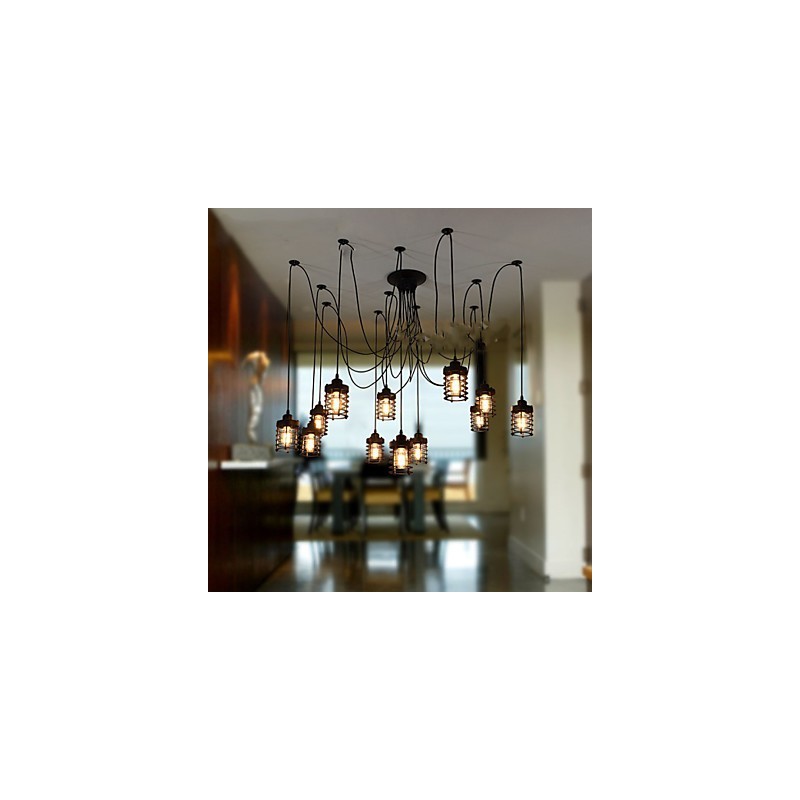 Vintage Edison Mehrere Ajustable DIY Decke Lampe Licht Anhänger Beleuchtung Kronleuchter Moderne Chic Industrielle Esszimmer