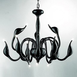 Moderner zeitgenössischer Kronleuchter im Kerzenstil aus galvanisiertem Metall