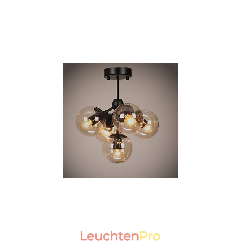 Kronleuchter 5 Lichter Glas Ball Lichter Retro Im Freien Garage Metall