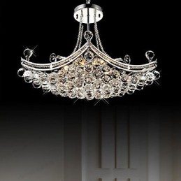 Moderne zeitgenössische Pendelleuchte aus galvanisiertem Metall mit Kristallen