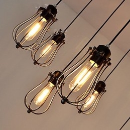 Vintage Edison Mehrere Ajustable DIY Decke Lampe Licht Anhänger Beleuchtung Kronleuchter Moderne Chic Industrielle Esszimmer