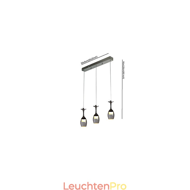 Pendelleuchten 3 Lichter Lange Rückplatte Modern Zeitgenössisch