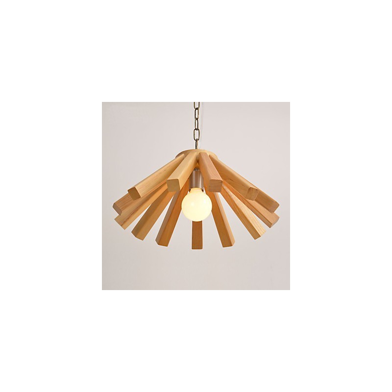 Retro Country Holz Bambus Pendelleuchte