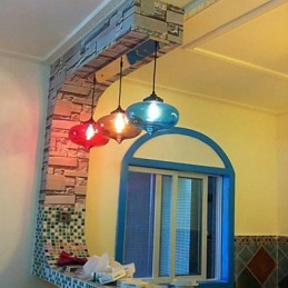 Bubble Design Pendelleuchte 1 Licht mit transparentem Schirm
