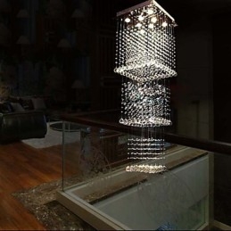 Deckenkristall-Pendelleuchten Beleuchtung 8 Lichter Moderne luxuriöse silberne Canpoy K9 Clear Crystal Fixtures