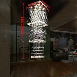 Deckenkristall-Pendelleuchten Beleuchtung 8 Lichter Moderne luxuriöse silberne Canpoy K9 Clear Crystal Fixtures