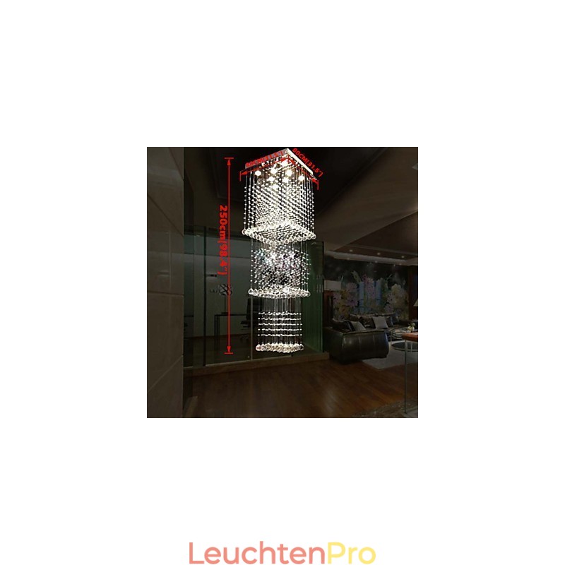 Deckenkristall-Pendelleuchten Beleuchtung 8 Lichter Moderne luxuriöse silberne Canpoy K9 Clear Crystal Fixtures