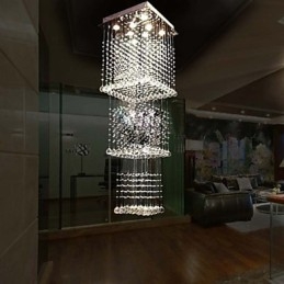 Deckenkristall-Pendelleuchten Beleuchtung 8 Lichter Moderne luxuriöse silberne Canpoy K9 Clear Crystal Fixtures