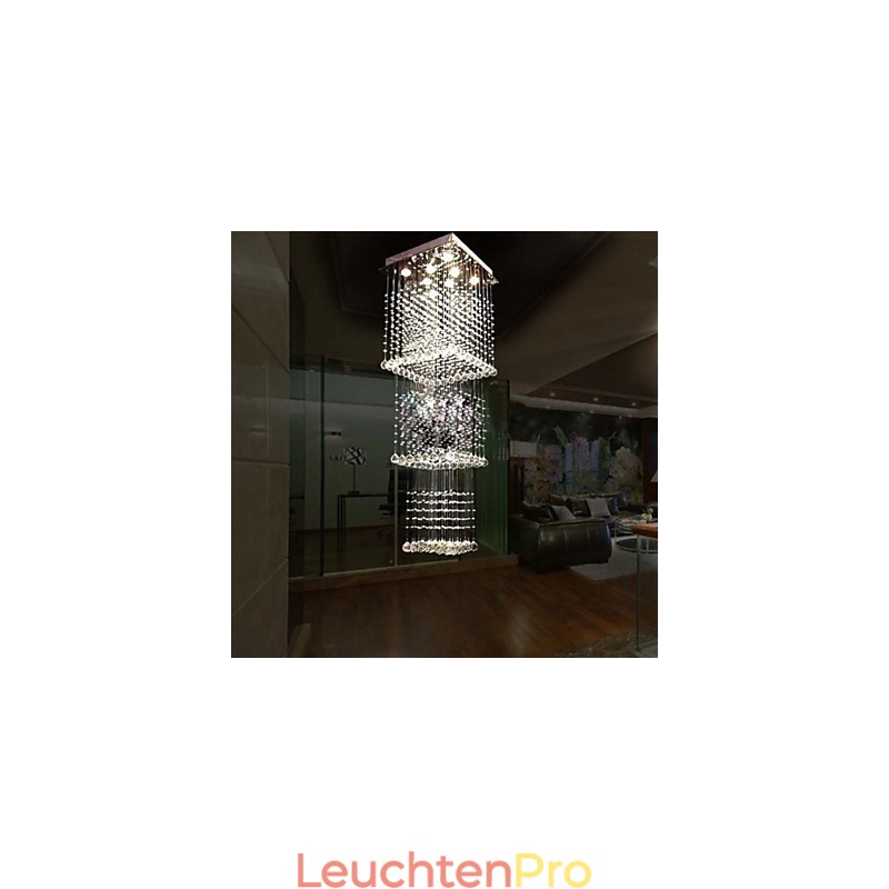 Deckenkristall-Pendelleuchten Beleuchtung 8 Lichter Moderne luxuriöse silberne Canpoy K9 Clear Crystal Fixtures