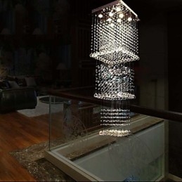 Deckenkristall-Pendelleuchten Beleuchtung 8 Lichter Moderne luxuriöse silberne Canpoy K9 Clear Crystal Fixtures