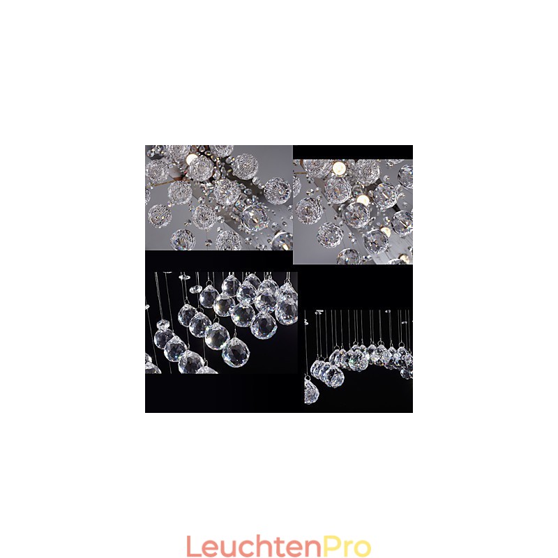 Deckenkristall-Pendelleuchten Beleuchtung 8 Lichter Moderne luxuriöse silberne Canpoy K9 Clear Crystal Fixtures