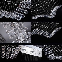 Deckenkristall-Pendelleuchten Beleuchtung 8 Lichter Moderne luxuriöse silberne Canpoy K9 Clear Crystal Fixtures