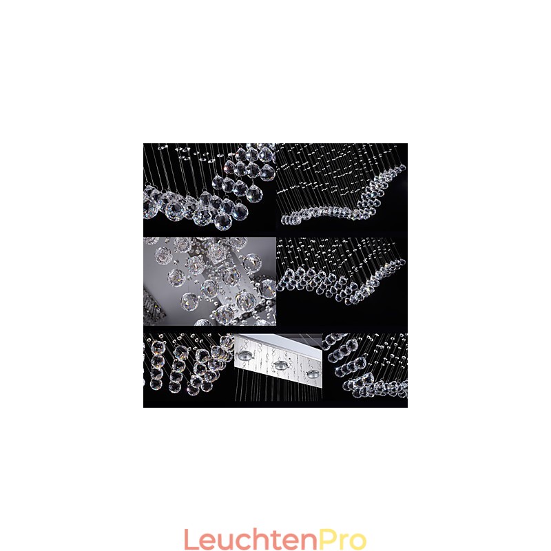 Deckenkristall-Pendelleuchten Beleuchtung 8 Lichter Moderne luxuriöse silberne Canpoy K9 Clear Crystal Fixtures