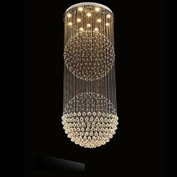 Pendelleuchte Moderner Kristall-Kronleuchter 12 Lichter Silber Canpoy Klare Kristallkugel Deckenleuchten