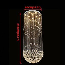 Pendelleuchte Moderner Kristall-Kronleuchter 12 Lichter Silber Canpoy Klare Kristallkugel Deckenleuchten