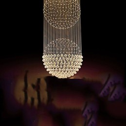 Pendelleuchte Moderner Kristall-Kronleuchter 12 Lichter Silber Canpoy Klare Kristallkugel Deckenleuchten