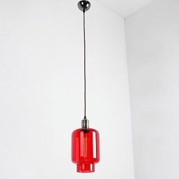 Moderne 1-flammige Pendelleuchte aus beschichtetem Glas